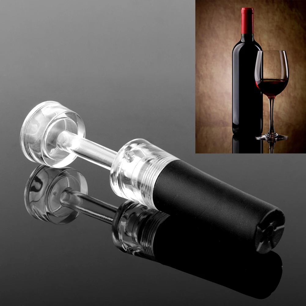 

1 PC Transparent Head Red Wine Vacuum Stopper Bottle Opener Air Pressure Cork Pops Corkscrew Tool Hot
