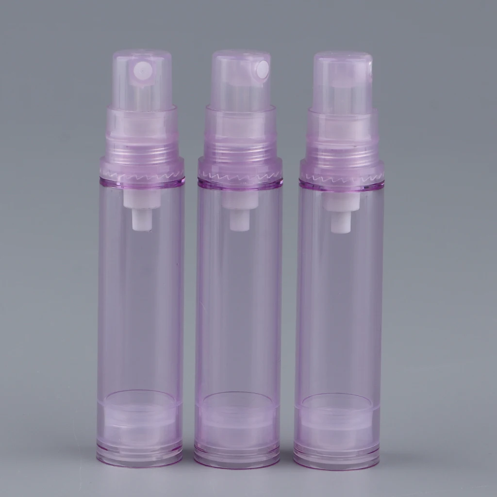 MagiDeal 3Pcs Empty Small Spray Bottle 10ml Airless Pump Bottles Refillable Cosmetic Containers for Travel Essential Oil Perfume