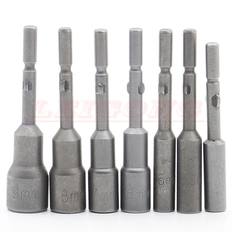 1P-801-5mm-14mm-set-Round-Shank-Power-Nut-Driver-Setter-Magnetic-Hex-Socket-Electric-screwdriver