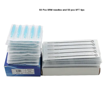 

EZ (9RM+9FT) Profeesional Tattoo Needles and Tubes Tips Mixed Assorted Sterilize Tattoo Needles 9RM Disposable Tattoo Tips 9FT