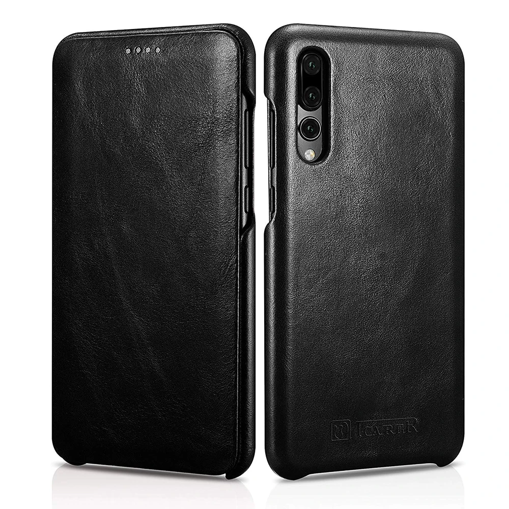Чехол icarer для Huawei P20 Pro роскошный флип чехол из натуральной кожи тонкий жесткий
