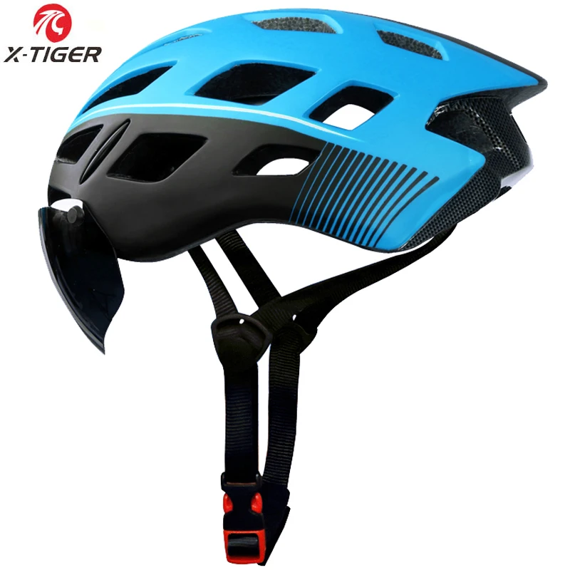 X-TIGER наивысшего качества велосипедный шлем насекомых чистая дорога MTB велосипедный шлем ветрозащитный 2 линзы интегрально-литой велосипедный шлем - Цвет: X-TK-0704-B