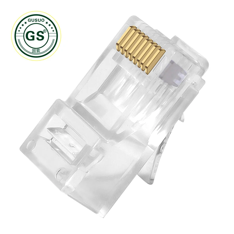 

GuSou High Quality Gold plated RJ45 8P8C Plug Net Network Modular Plug Cat5 CAT5e Adapter Connector Pack of 50 Pieces