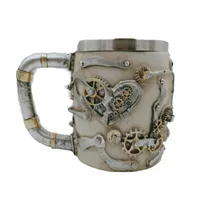 3D Дизайн Шестерня череп пивная кофейная кружка чашка из нержавеющей стали чайная кружка 669