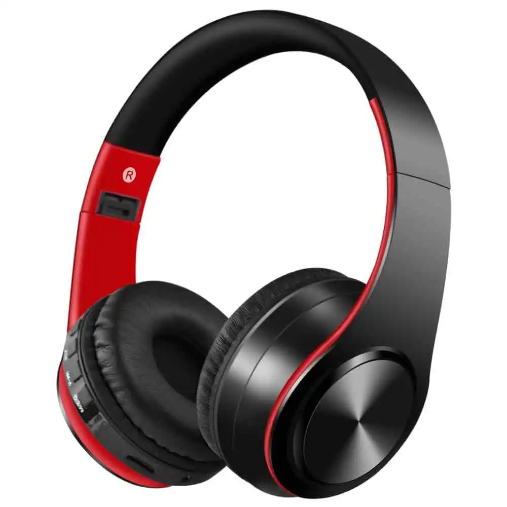 Обновленная версия для телефона Беспроводная гарнитура c Bluetooth наушники стерео HIFI музыка поддержка голос управление игровая гарнитура с микрофоном - Цвет: Красный