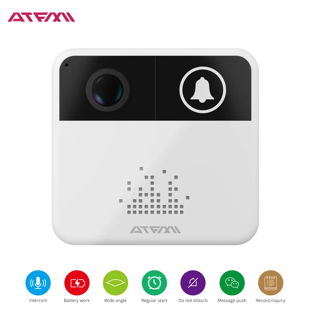 

ATFMI Mini WIFI Video Doorbell Camera 720P HD Security Camera Door Bell Monitor Smart Camera Video Intercom Phone Intercom