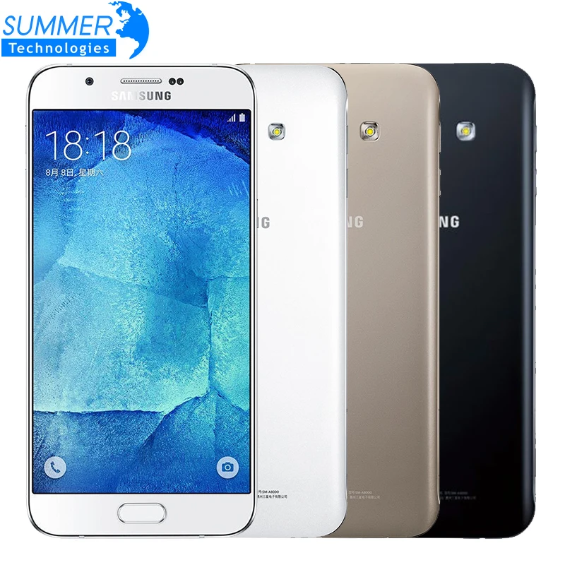 Original Unlocked Samsung Galaxy A8 A8000 Octa Core 4G LTE Mobile Phone 2G RAM 16G ROM