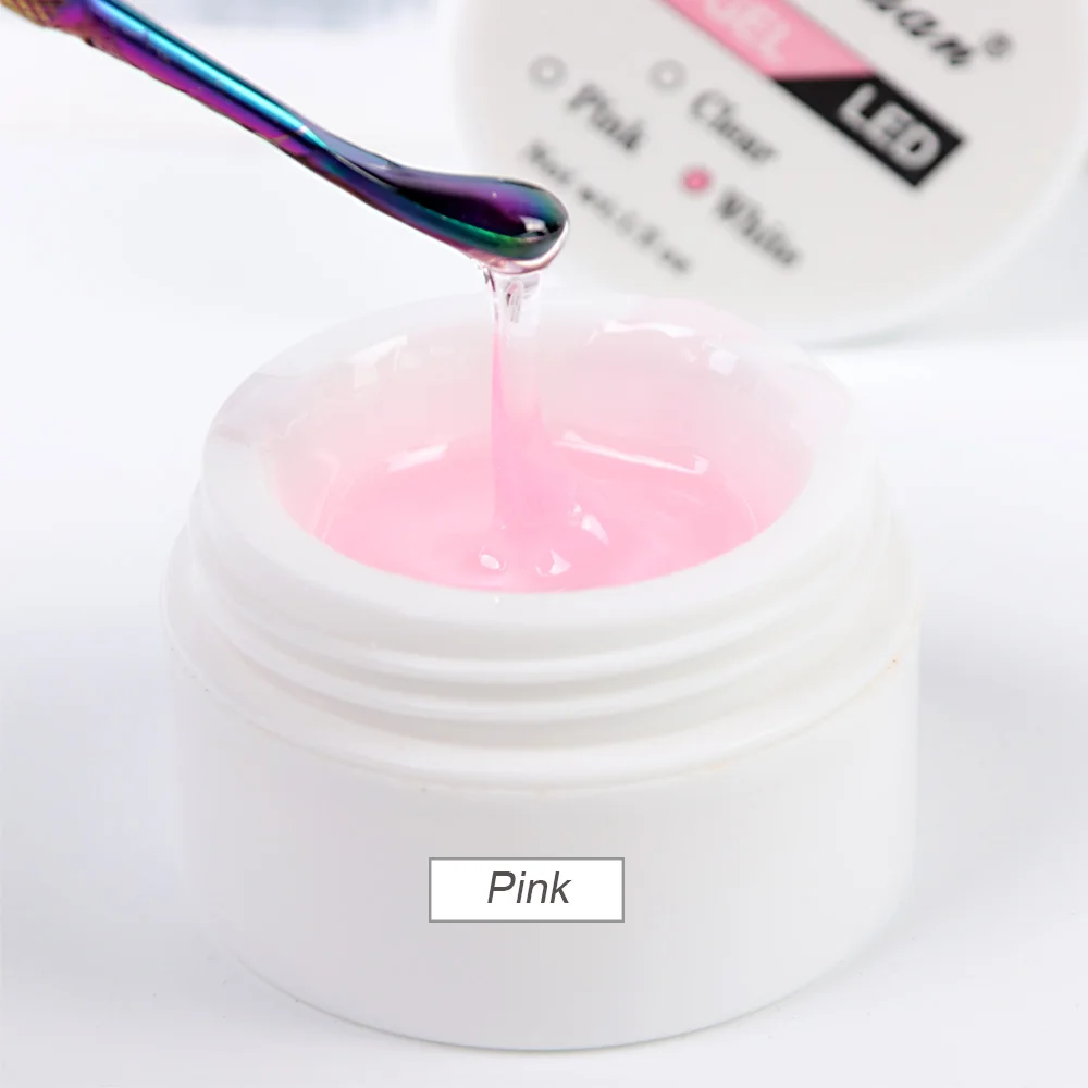 1 шт Строительный Гель-лак УФ-гель для ногтей прозрачный розовый белый толстый лак для ногтей удлиняющий лак Маскировочный впитывающий эмаль BE719 - Цвет: Pink