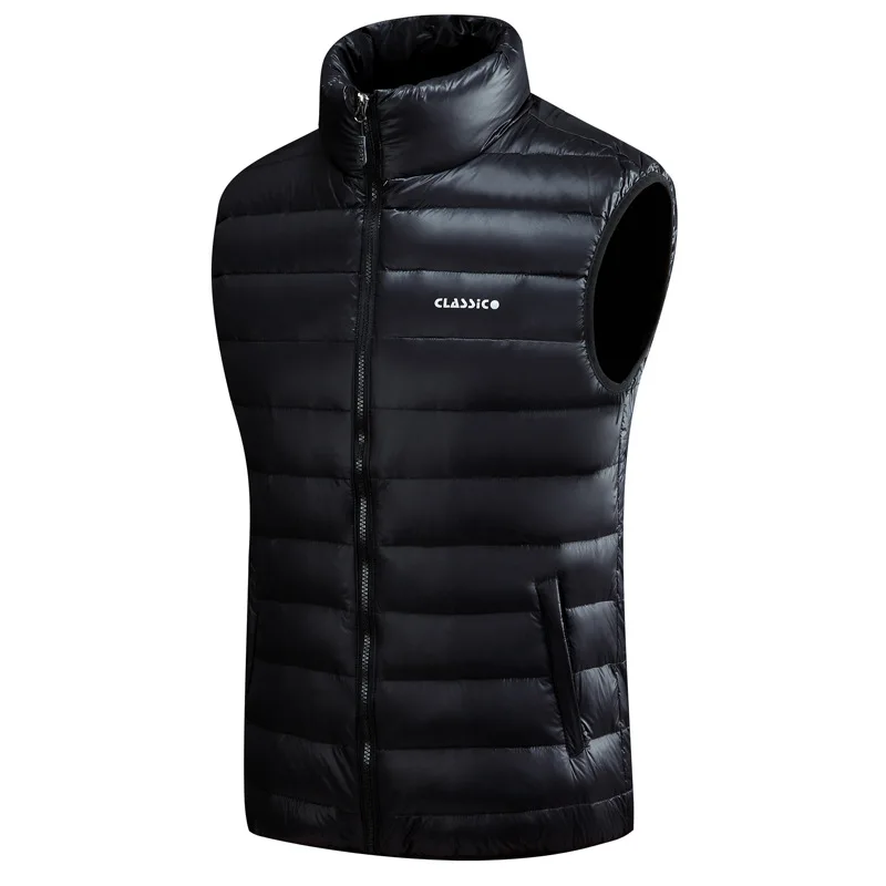 Goedkoop Mannen Down Vesten 4 Kleur Winter Jassen Vest Mannen Mode Mouwloze Effen Rits Jas Overjas Warm Vesten Plus Size S 5xl