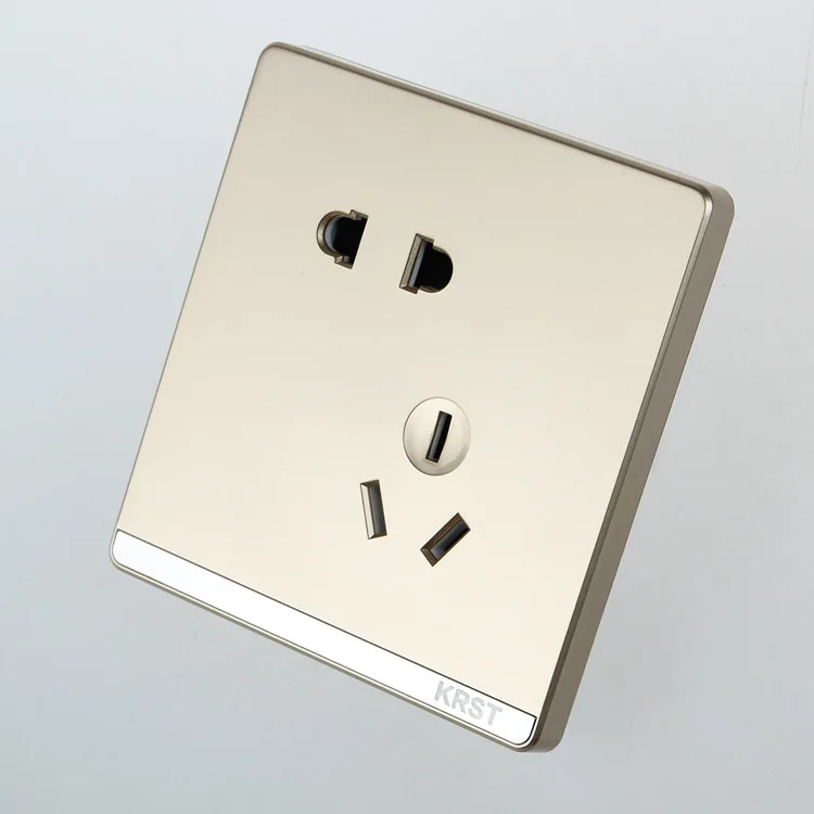 

Wall - Mounted Switch, 86 - Concealed Large Plate Of Champagne Gold, Five - Hole Socket, 10A PC 220V