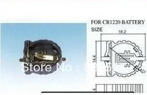 100 шт./лот SMD CR1220 держатель для батарей с монетницей блок 1220 золотым покрытием|pin