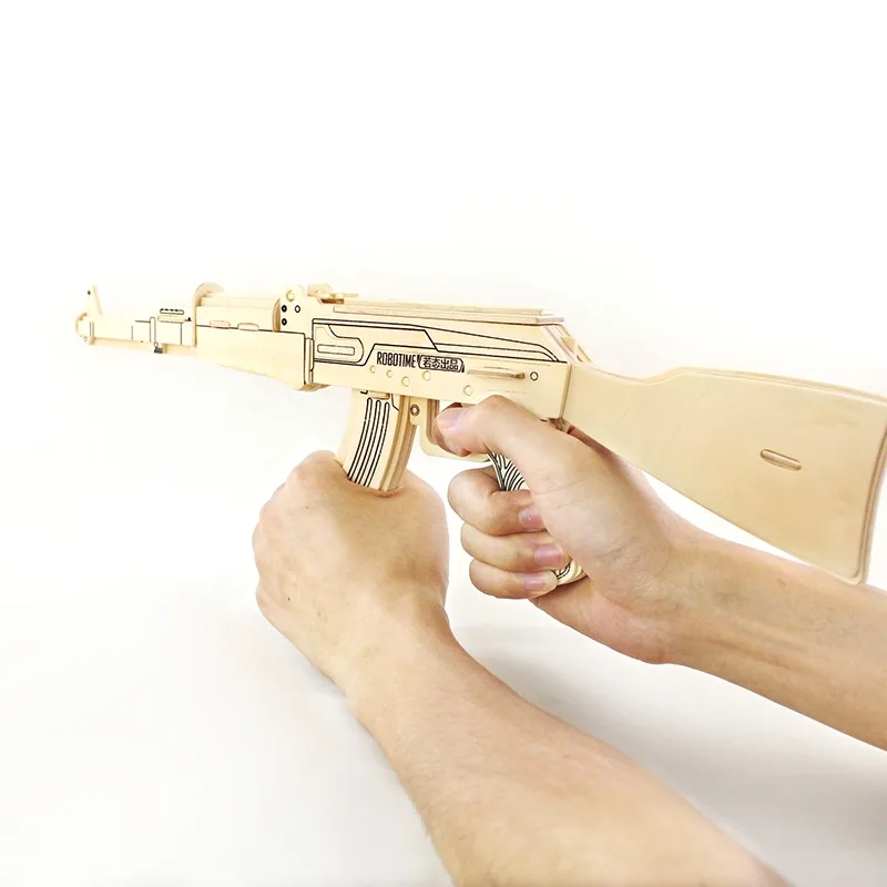 Горячая Robotime 3D деревянные пазлы AK47 модель оружия наборы JZ404 Diy строительный блок головоломки игрушки для детей Рождественский подарок
