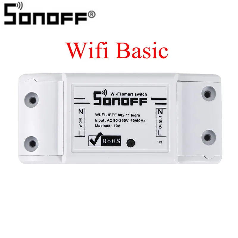 Sonoff T0 US/UK/EU Стандартный 1/2/3 Wi-Fi настенных выключателей eWeLink голосового дистанционного управления работает с Alexa Google Home - Комплект: Sonoff Wifi Basic