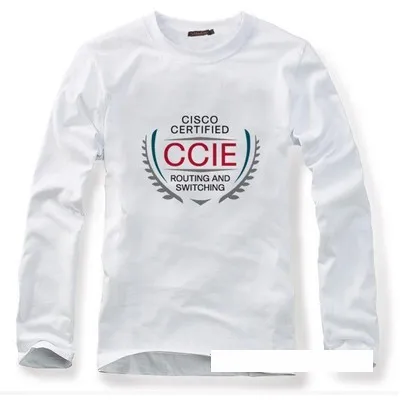 

The new cotton long-sleeved Cisco CCIE certification T-shirt autumn spring it fans full sleeve T shirt