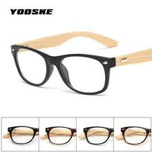 YOOSKE винтажные деревянные очки, прозрачные очки для близорукости по рецепту, мужские и женские бамбуковые очки с заклепками, деревянная оправа