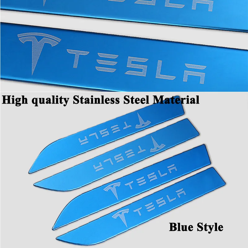 4pcs/set Stainless Steel Car Door Handle Covers Logo Sticker Carbon Fiber Styling Decoration Protector for Tesla Model X 4pcs/set Stainless Steel Car Door Handle Covers Logo Sticker Carbon Fiber Styling Decoration Protector for Tesla Model X