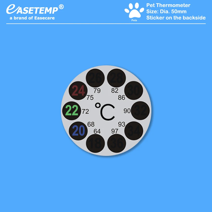 Pet_Thermometer(Dia50mm_18-36C_Silver)(Easetemp)