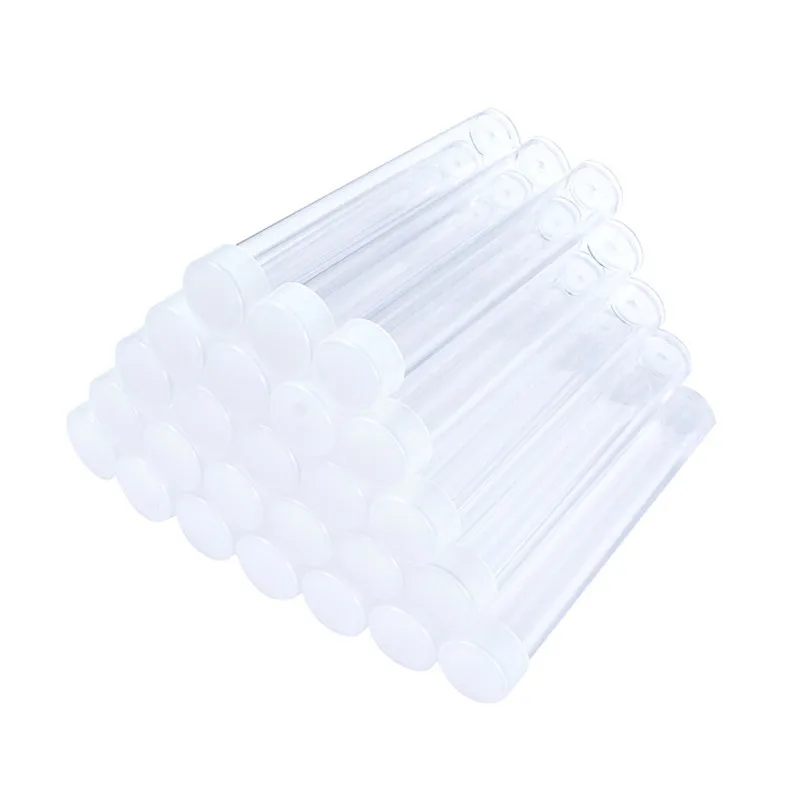 

100pcs Transparent Clear Plastic Empty Storage Tubes Bead Containers Set Bottles Organizers Boxes with Lid 78x13mm F60