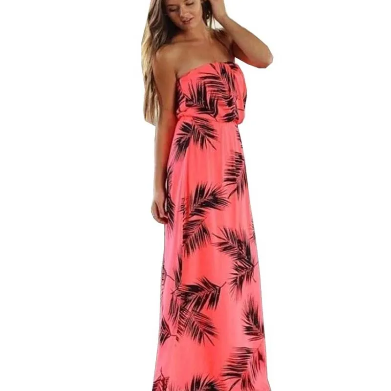 

Women's long-sleeved wrapped chest prints tropical style mid-rise princess dress
