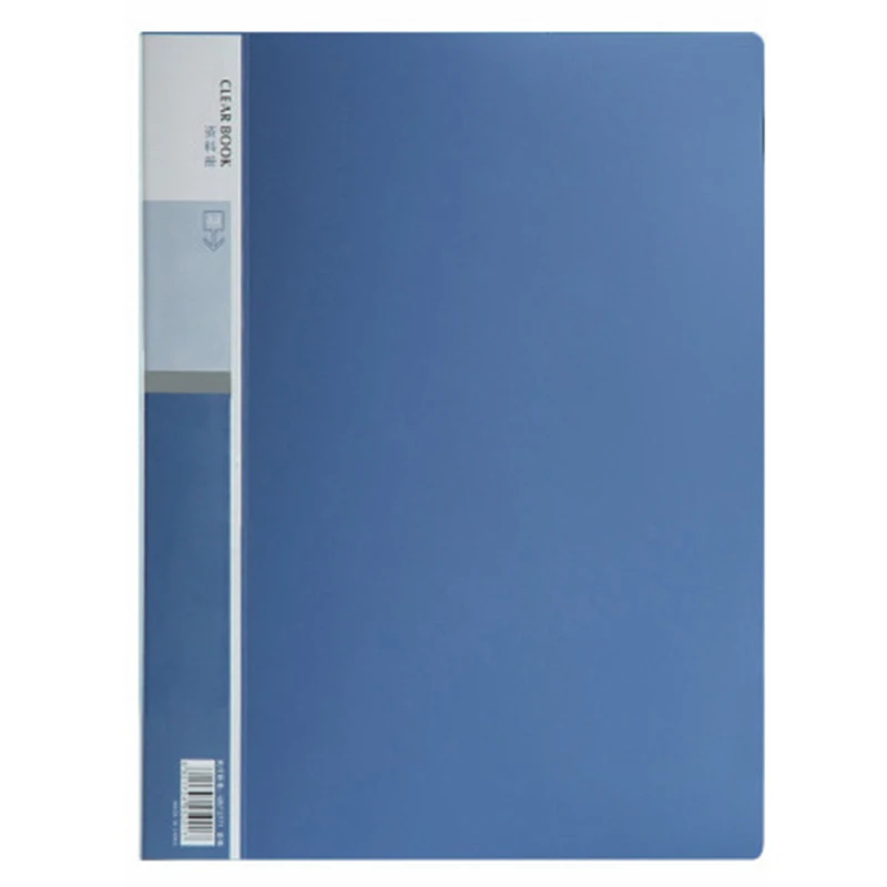 Синий Пластик крышка A4 пустая книга файл с 20 прозрачные карманы