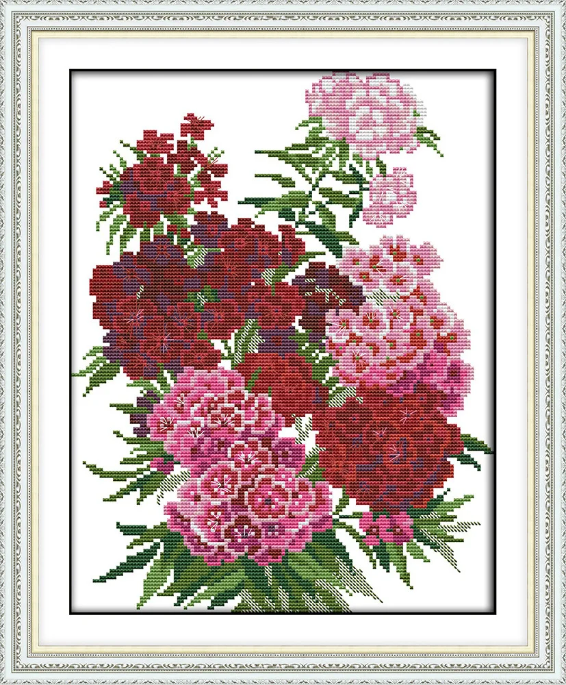 Joy Sunday The colorul Carnation DMC Counted Chinese Cross Stitch Kits printed Cross-stitch set Embroidery Needlework | Дом и сад