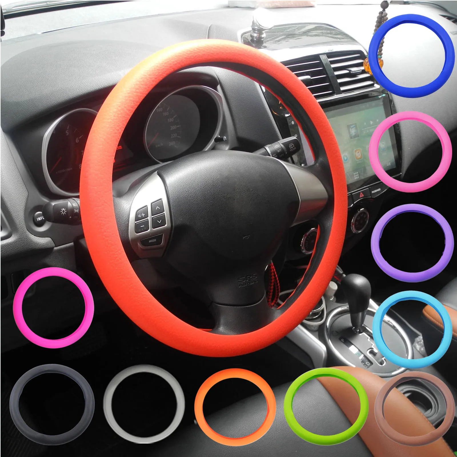 Jingyuqin силиконовый чехол на руль нескользящий без запаха для VW Audi Nissan peugeot Mazda Toyota Lexus Honda KIA hyundai