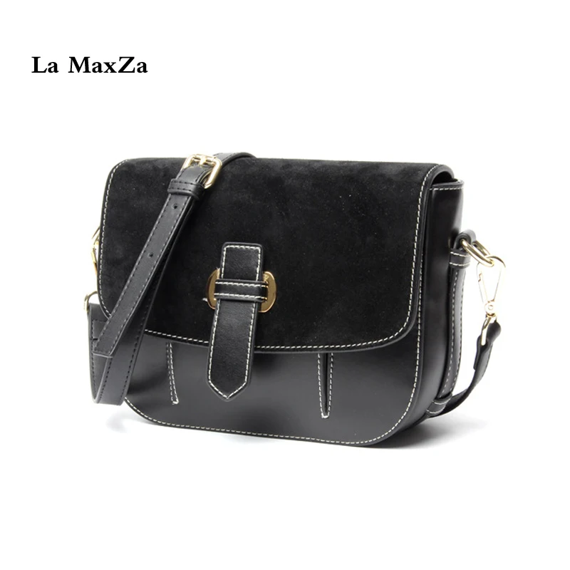 

La MaxZa Messenger Bag Womens Top Cow Leather Crossbody Bags Fashion Split Cow Leather Handbag Women Ladies Tote Shoulder Bag