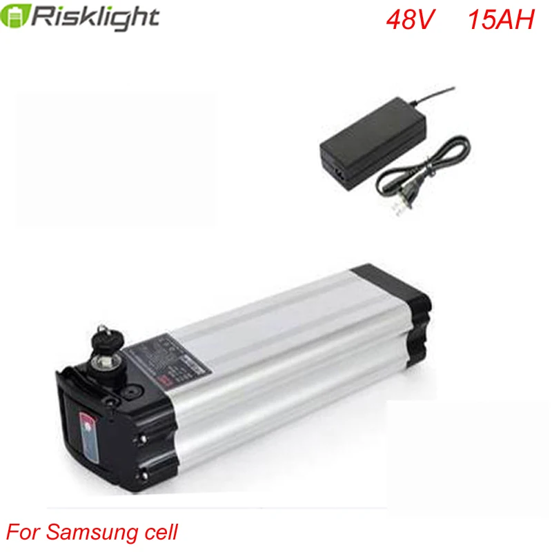 

48V 15Ah Electric Bike Battery Silver Fish 48V 15Ah bafang 8fun battery with Aluminum case+Charger