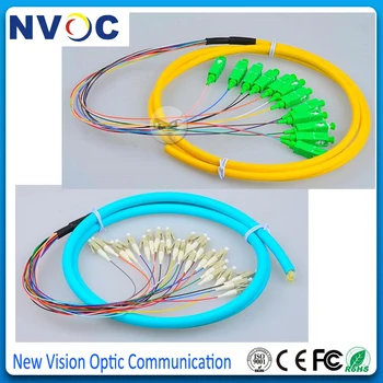 

12 Core 1.5M Singlemode,G652D,12fibers SC/APC Bundle Fiber Optic Pigtail+12fibers LC/UPCMM OM3 1.5M Bundle Fiber Optic Pigtail