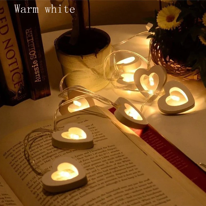 1M 10leds 2M 20leds Wooden Heart LED String Lights Romantic Valentine's Day Christmas Birthday Wedding Party Decoration Lights 1M 10leds 2M 20leds Wooden Heart LED String Lights Romantic Valentine's Day Christmas Birthday Wedding Party Decoration Lights