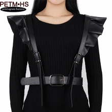 Кожаные ремни для тела для женщин, БДСМ, бондаж, нижнее белье, сексуальные топы, клетка, бюстгальтер, черная кожа, жгут, готика, панк, Harajuku, крылья ангела