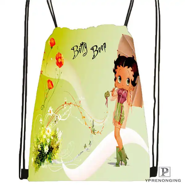 На заказ Betty Boop Drawstring рюкзак сумка милый рюкзак дети ранец(черная спинка) 31x40 см#180531-04-07 - Цвет: Drawstring Backpack