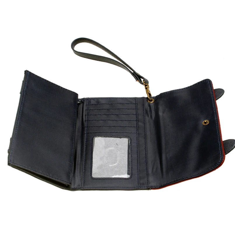 Mulheres-carteira-fivela-dupla-tri-fold-flap-bolsa-Azul-vermelho-Bordeaux-bordado-emblema-do-Metal-carteira (4)