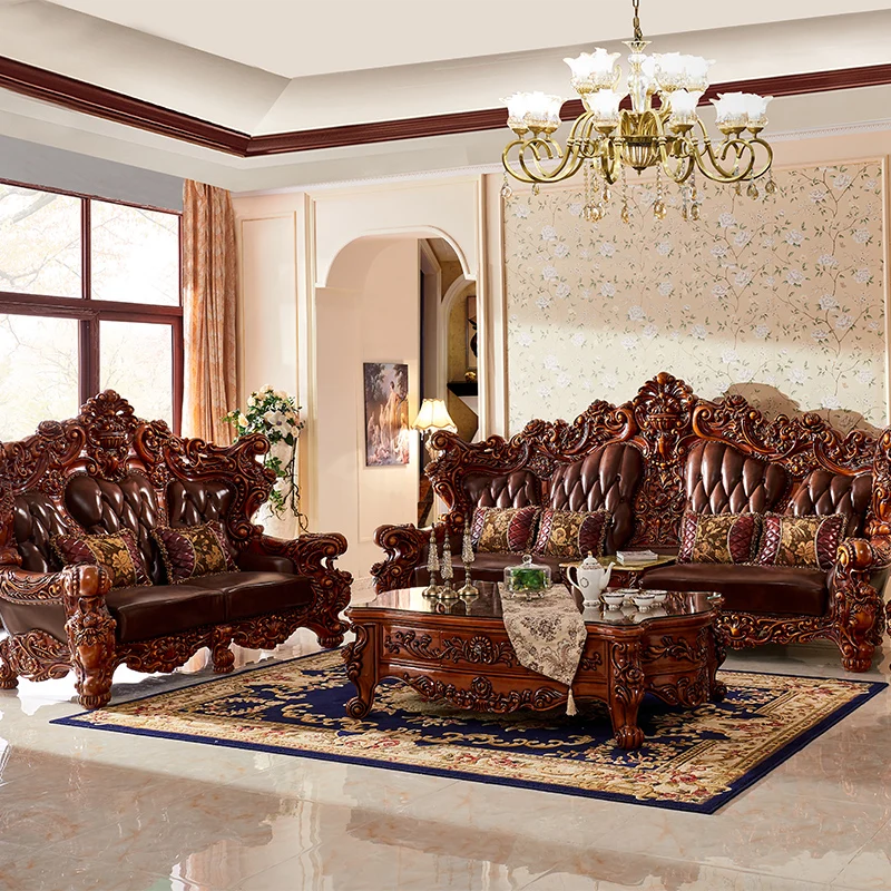 Modern top luxury solid wood leather Sofa cama set living room furniture muebles de sala divano letto puff sillon koltuk takimi