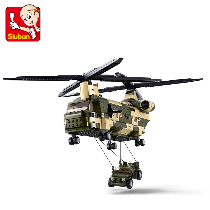 Sluban Model Building Compatible lego Lego B0508 513pcs Model Building Kits Classic Toys Hobbies Transport Helicopter