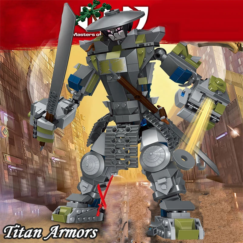 Tanie 565 sztuk Oni Titan wojownik roboty Building Blocks kompatybilny Legoinglys marki przyjaciółmi klocki Model zestawy rysunek zabawki dla dzieci
