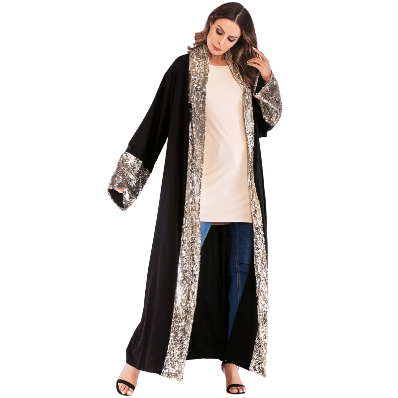 Кафтан Абаи Дубай, Турция мусульманский хиджаб черное платье Абая для женщин Восточный халат Рамадан джилбаба Elbise Giyim Исламская Костюмы
