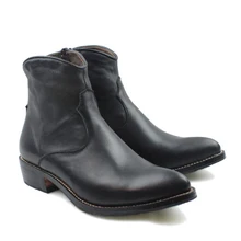 Г., ботинки ручной работы Мужские Черные полуботинки из натуральной воловьей кожи мужские ковбойские военные мотоциклетные ботинки на молнии EU38-45