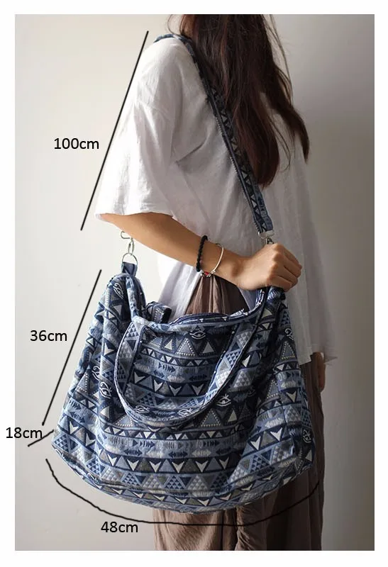 Canvas Leather Trim Travel Tote Duffel shoulder handbag Weekend
