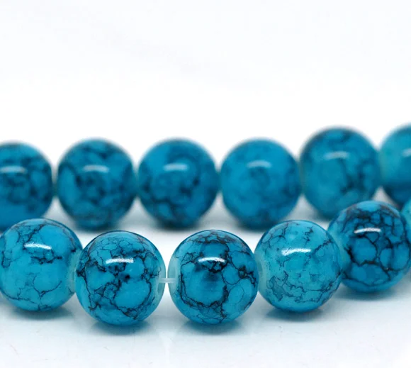 

DoreenBeads 158pcs Dark Blue Round Glass Loose Beads 10mm (B13430), yiwu