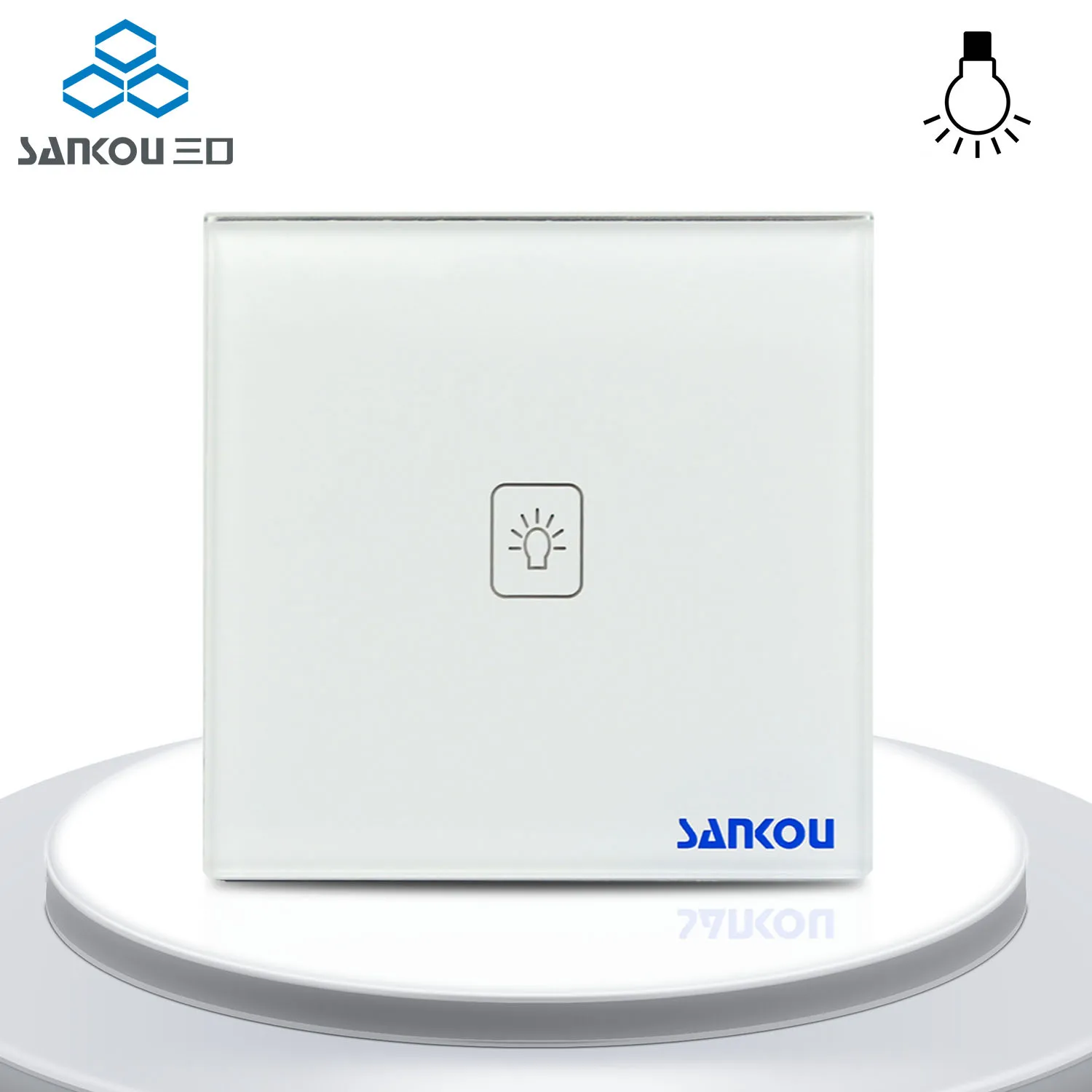 Free Shipping Dimmer Switches Wall White Crystal Glass Panel with LED Indicator Wall Light Touch