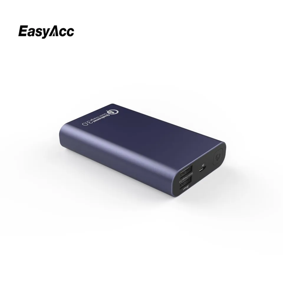 Easyacc 10000 мАч Зарядное устройство Qualcomm Quick Charge 3,0 с двумя портами 10000 портативное быстрое зарядное устройство USB для большинства телефонных столов