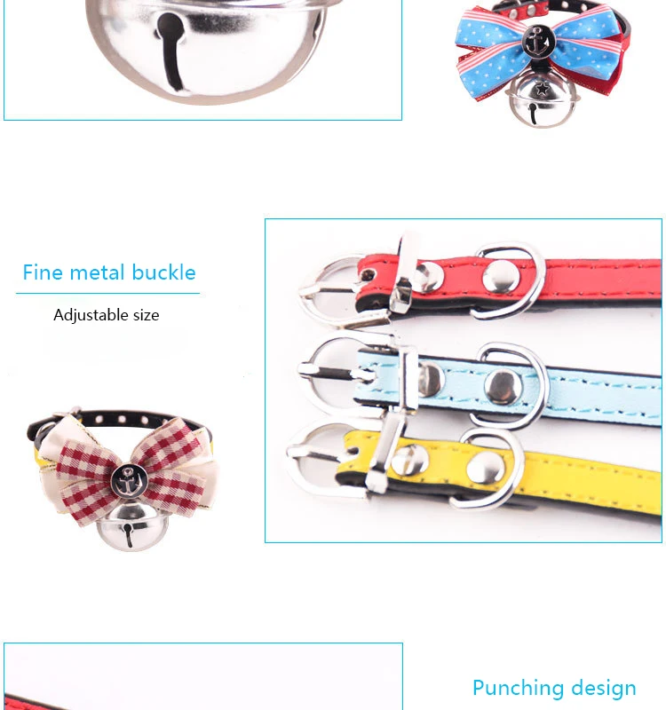 Dog collar, bow bell, loss-proof bell, cat and dog fashion necklace