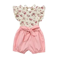 Летние модные элегантные топы без рукавов с цветочным принтом для маленьких девочек+ однотонные шорты комплект одежды,, Z4