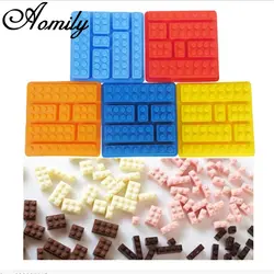 Aomily творческий строительный блок в форме 3d-силикон для шоколада, желе, конфет форма для самостоятельного изготовления торта Кондитерские