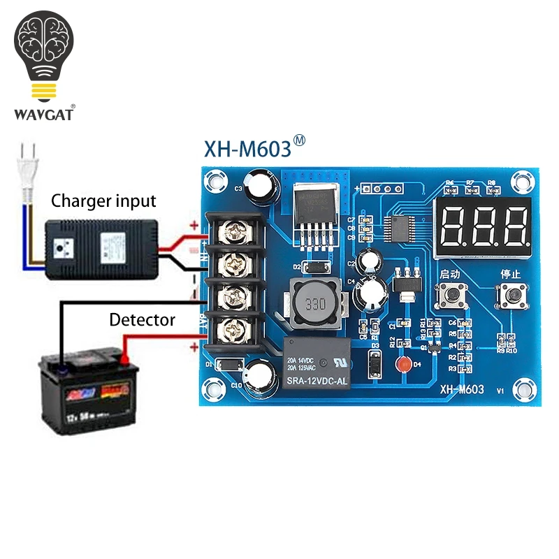 WAVGAT модуль управления зарядкой XH-M603 цифровой светодиодный дисплей хранения литиевая батарея зарядное устройство переключатель защиты