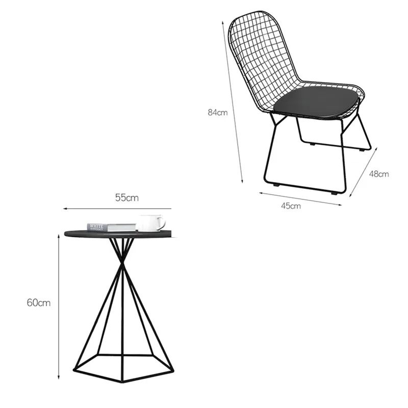 1pc round table + 2pc chair Wrought Iron Coffee Table & Chair Gold/White/Black Balcony Leisure Cafe Weaving Chair Tea Table Set 1pc round table + 2pc chair Wrought Iron Coffee Table & Chair Gold/White/Black Balcony Leisure Cafe Weaving Chair Tea Table Set
