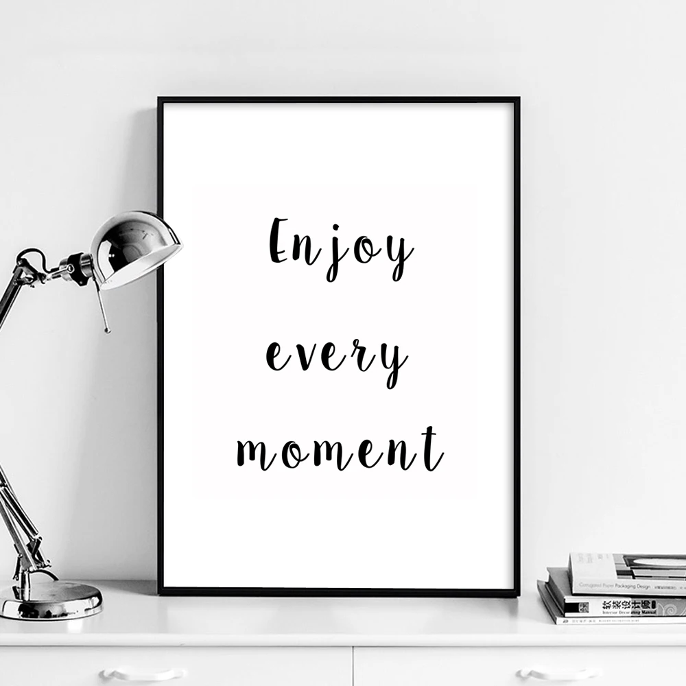 Peinture De Toile Sans Cadre Style Simple Affiche Avec Citation Profitez De Tous Les Instants Tableau Artistique Pour Decoration Decor Mural Lz921 Aliexpress