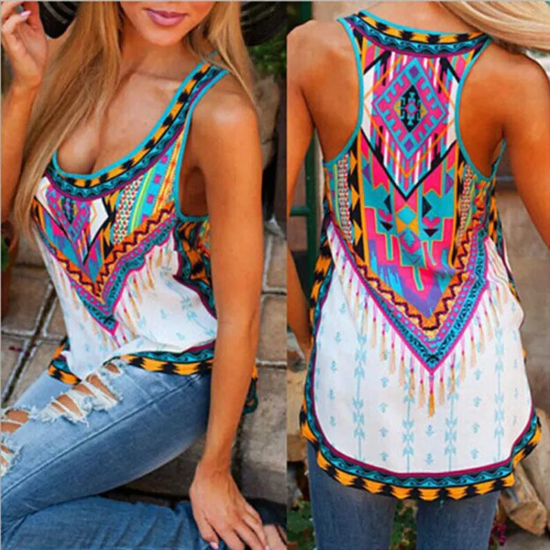 

Stranger Things 2019 Summer Women XXXL 4XL 5XL Plus Size Beach Bohemian Printed O-Neck T Shirt Sleeveless Women Vintage Crop Top