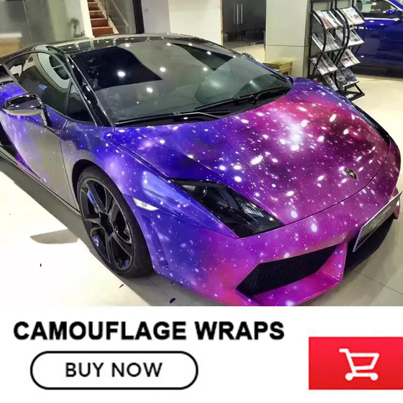 

Size: 1.52*5/10/15/20/25/30m Printed Glossy Wrapping Galaxy Starry Sky Wrap Vinyl Film for Truck auto Vehicle Foil Wraps
